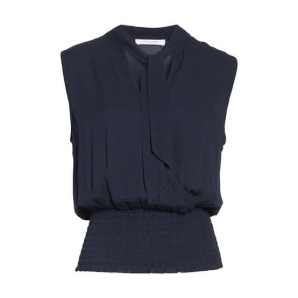 FRAME Tie Neck Smock Hem Top - Picture 4 of 11